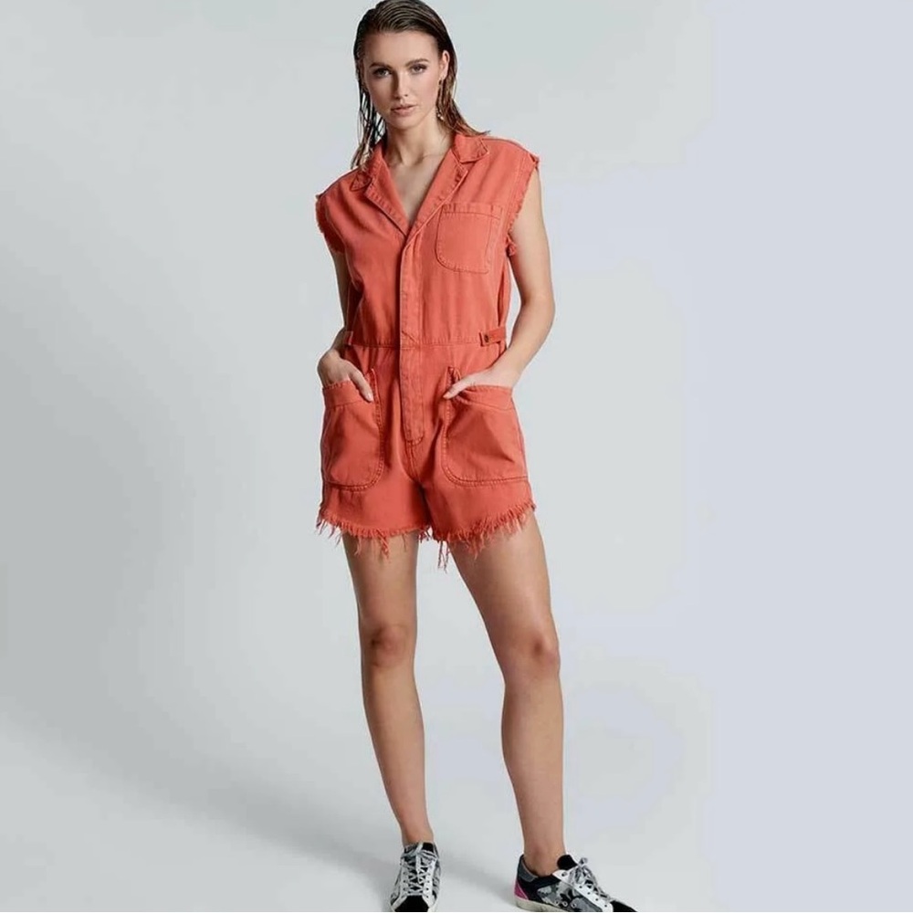 One Teaspoon Pallisades Coverall Romper in Red Clay Size Small